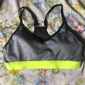 Nike sports bra grey and neon dri fit